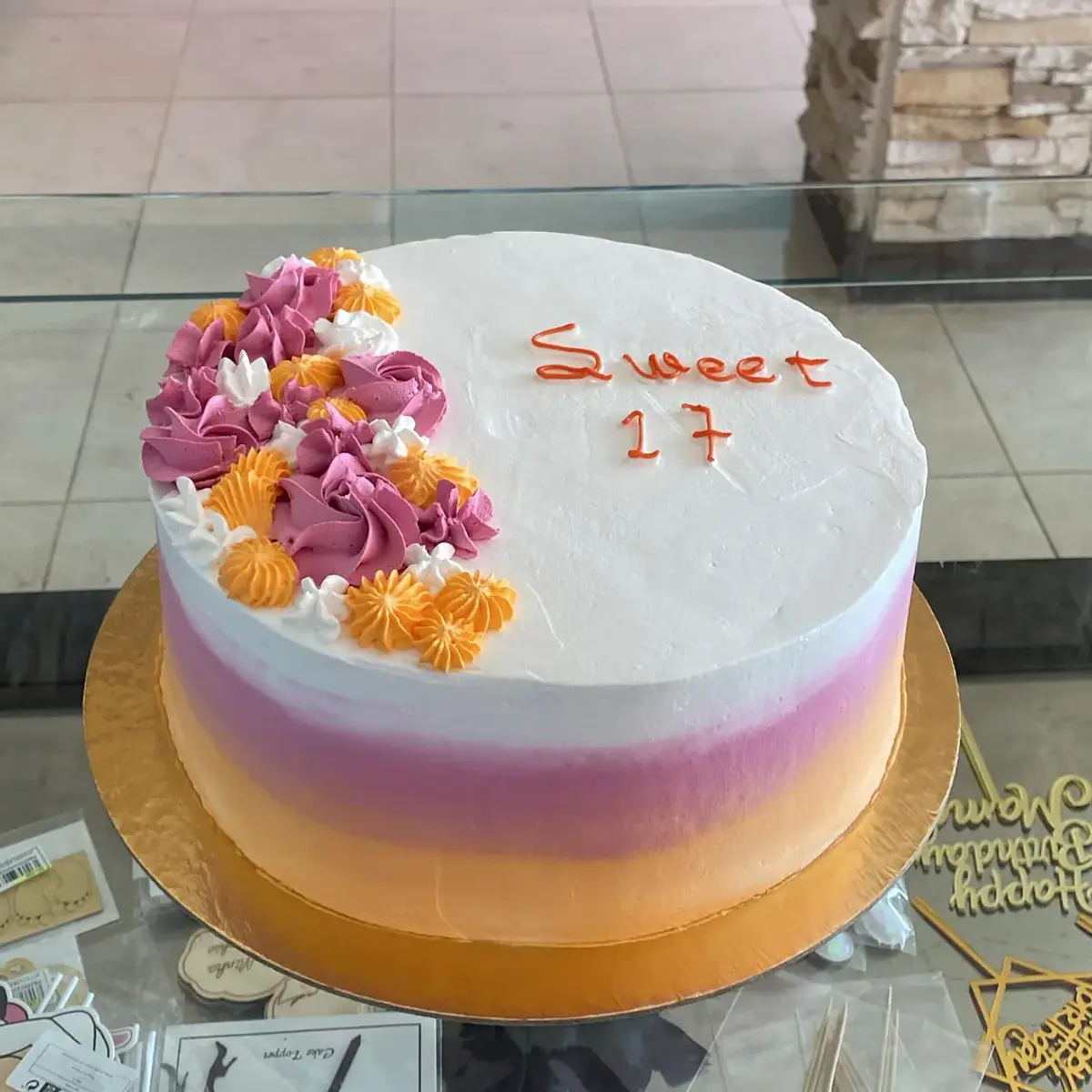 Bolo Laranja e Rosa