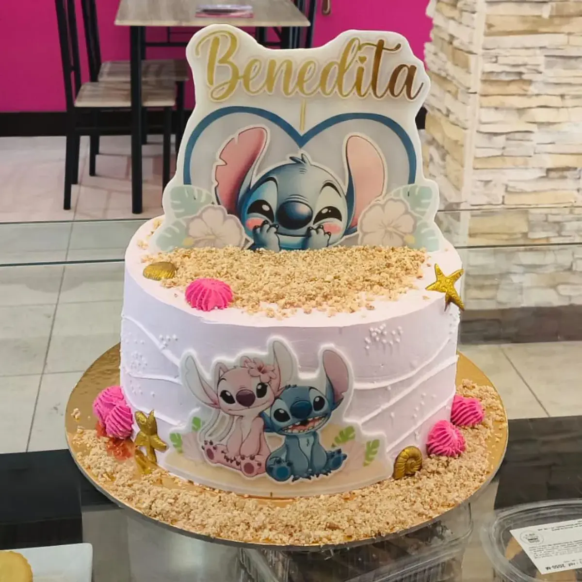 Bolo Stitch e Angel Praia