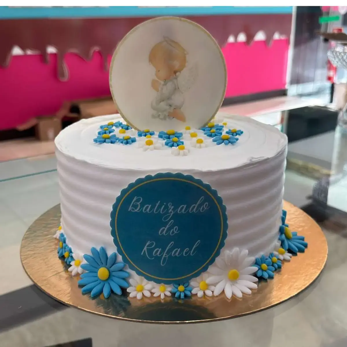 Bolo Batizado Azul