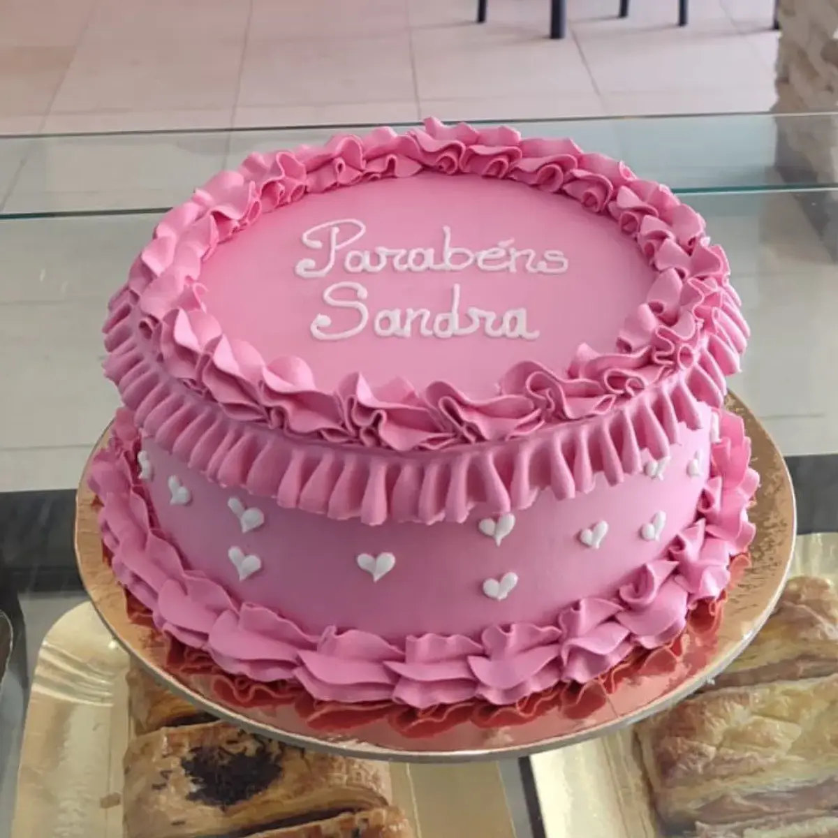 Bolo Aniversário Rosa