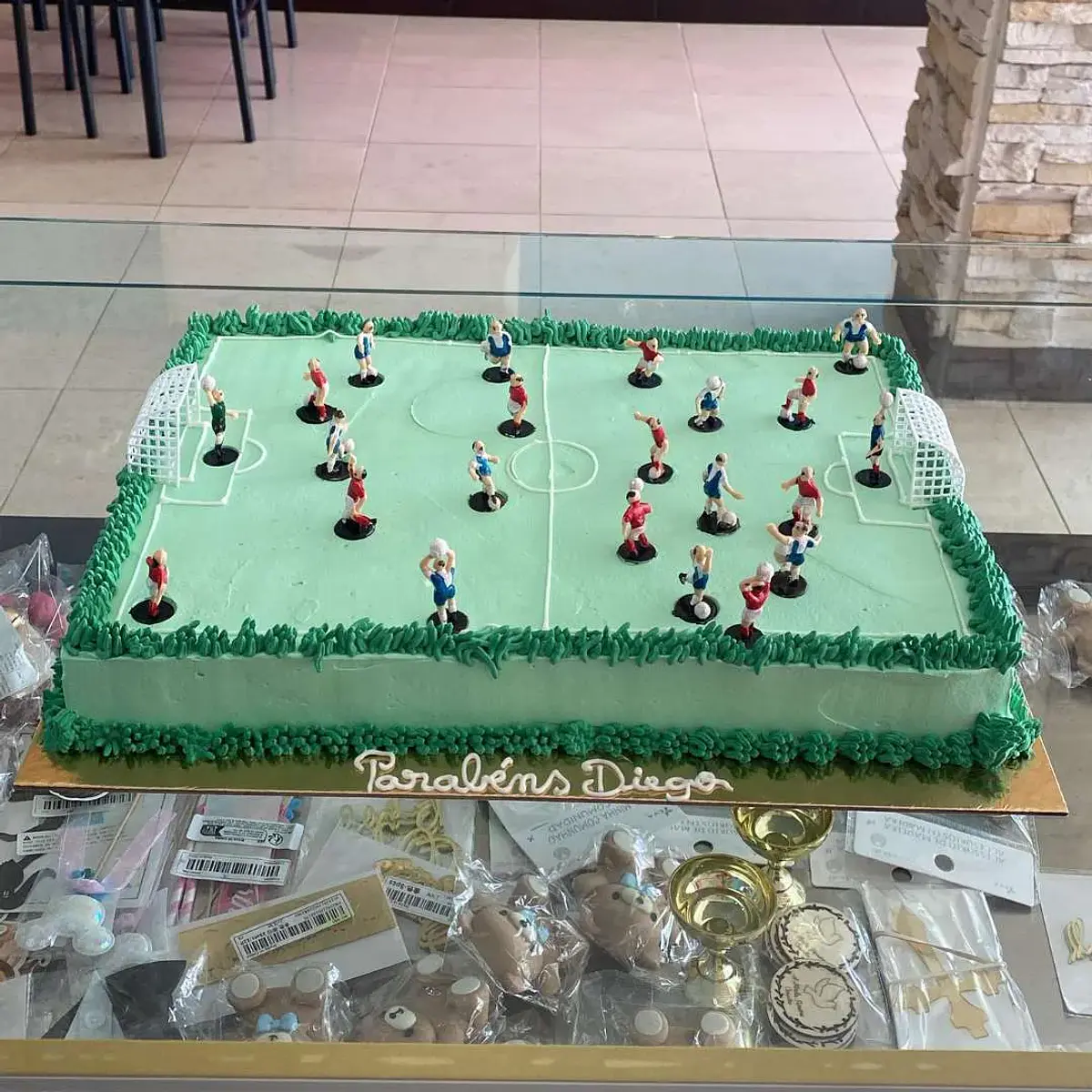 Bolo Campo de Futebol c/ Jogadores